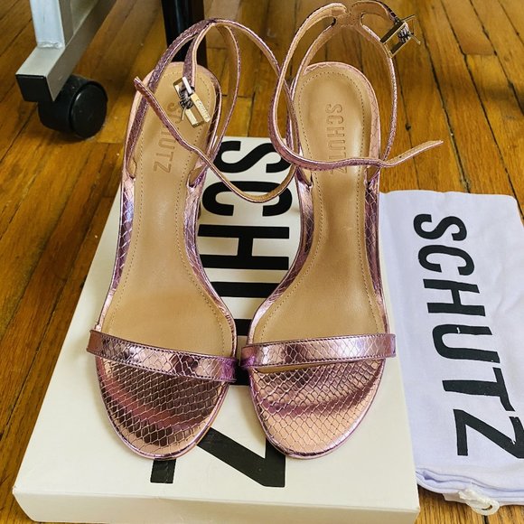 SCHUTZ Shoes - SCHUTZ Pink Metallic Sandals